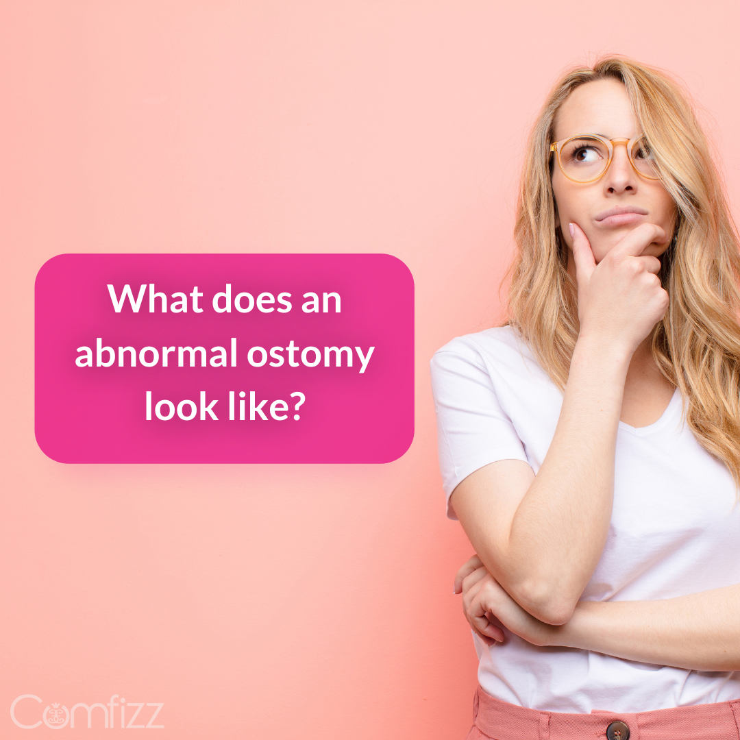What does an abnormal ostomy look like?