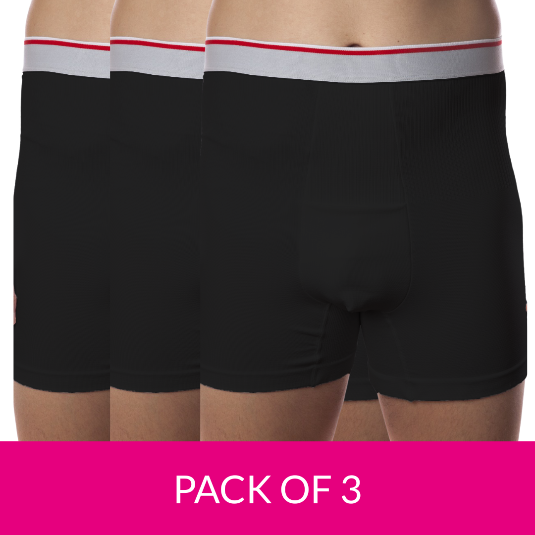 Boxer taille haute pour stomie à maintien léger pour hommes
